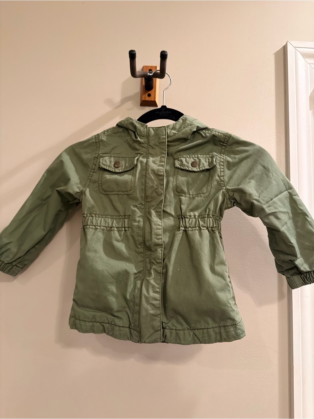 Old Navy Kids Olive Green Hooded Utility Jacket